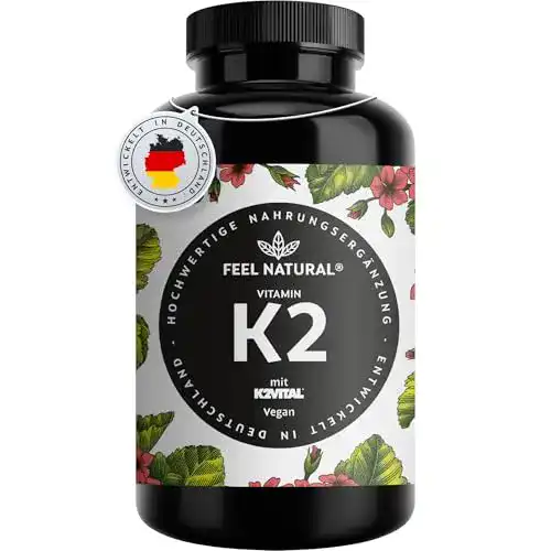 Vitamin K2 MK7 Kapseln mit 200µg 365 Stück für vegane Ernährung