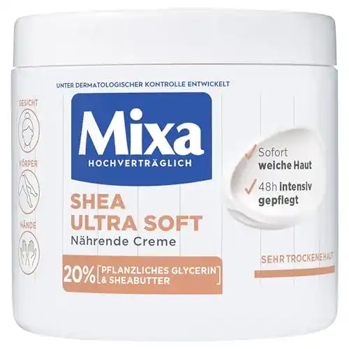 Mixa Shea Handcreme für Gesicht, Körper und Hände mit Glycerin