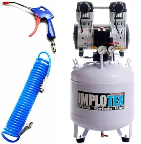 Implotex 1500W Silent Flüsterkompressor mit 45l Kessel und Zubehör
