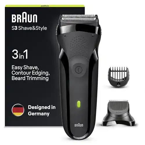 Braun Series 3 Herrenrasierer für 3-Tage-Bärte mit Barttrimmer