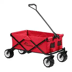 Faltbarer Bollerwagen von SAMAX Handwagen für Garten und Strand