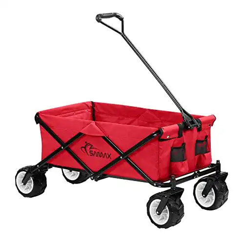 Faltbarer Bollerwagen von SAMAX Handwagen für Garten und Strand