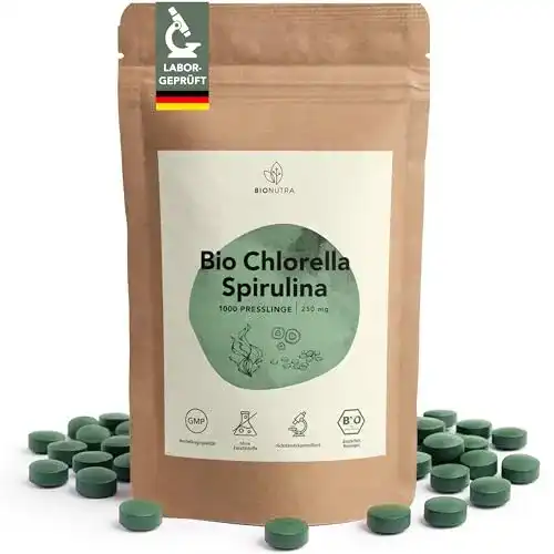 BioNutra Spirulina Chlorella Tabletten für Nahrungsergänzung