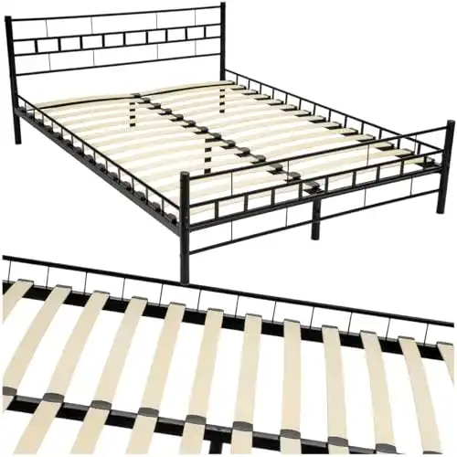Bettgestell 140×200 Tectake Metallbett inklusive Lattenrost