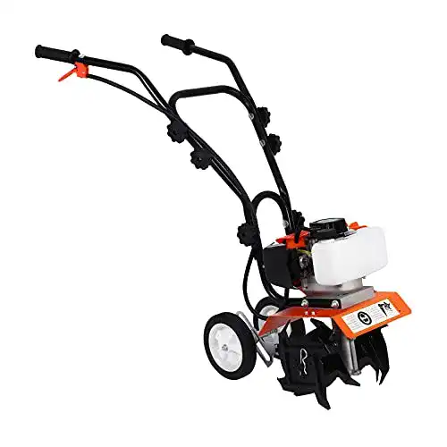 Benzin Gartenfräse H-YEEU 52CC Leichte Motorhacke für den Garten
