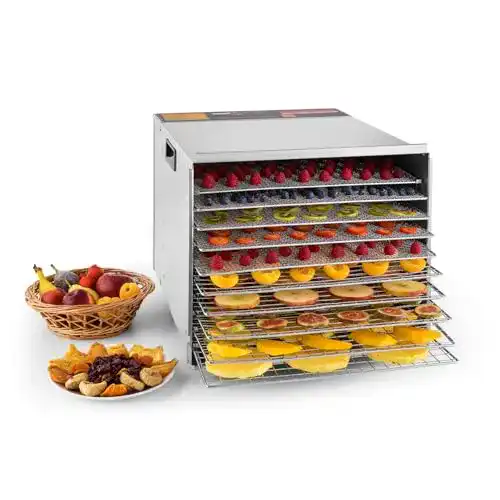 Klarstein Fruit Jerky Pro Dörrgerät Dörrautomat mit 10 Etagen und 1000 Watt