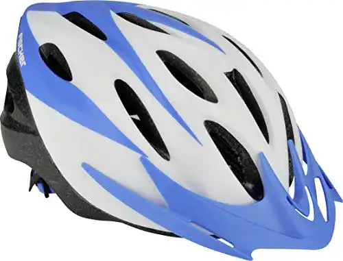 Fischer Fahrradhelm für Erwachsene in Weiß-Blau, Größe S/M (54-59 cm)