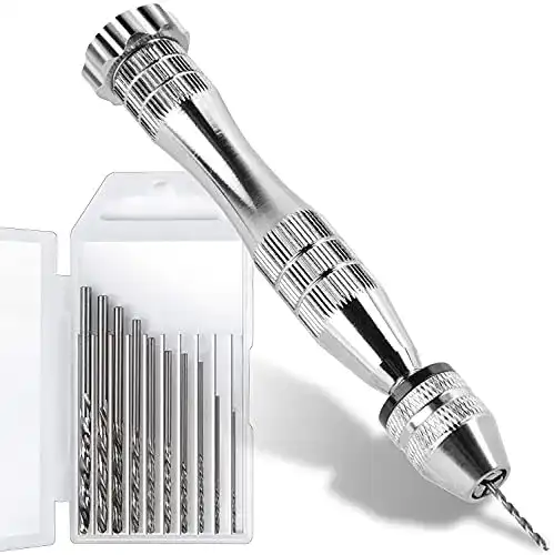 Leobro Handbohrer für Epoxidharz Mini Bohrmaschine mit 10 Spiralbohrern