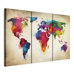 Akustikbild B&D XXL, Wandbilder Weltkarte 60×40 cm Vlies
