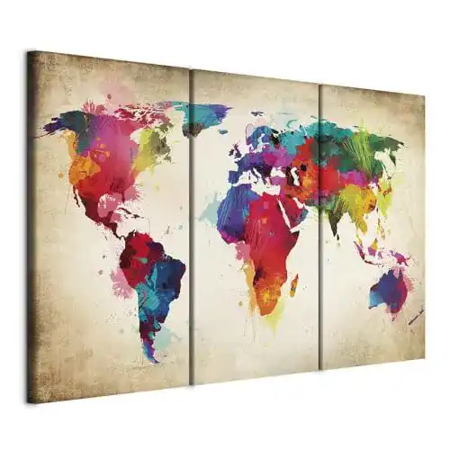 Akustikbild B&D XXL, Wandbilder Weltkarte 60×40 cm Vlies
