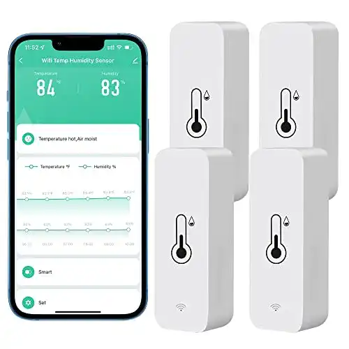 WLAN-Thermometer Comboss WiFi-Hygrometer Sensor für Innen- und Außenbereich