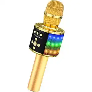 Bonaok Karaoke Mikrofon für Kinder mit Bluetooth und LED-Beleuchtung