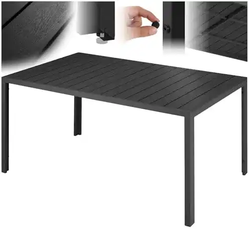 Gartentisch tectake 800716 mit Aluminiumrahmen und Holzoptik