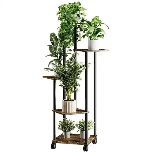 Blumenständer Venhvorer 5-stufiges Holzregal für Pflanzen