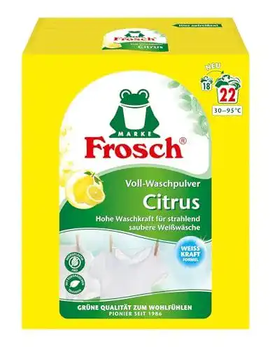 Frosch Citrus Vollwaschmittel 1,45 kg – Biologisch abbaubares Waschpulver