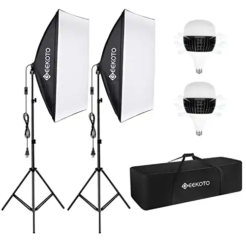 Softbox GEEKOTO Set für Fotostudio 50 x 70 cm mit Dauerlicht