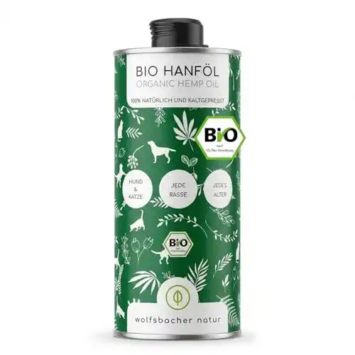 Bio Hanföl für Hunde und Katzen von Wolfsbacher, 1 Liter