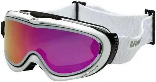 Skibrille Uvex Comanche TOP für Erwachsene in Weiß/Rosa