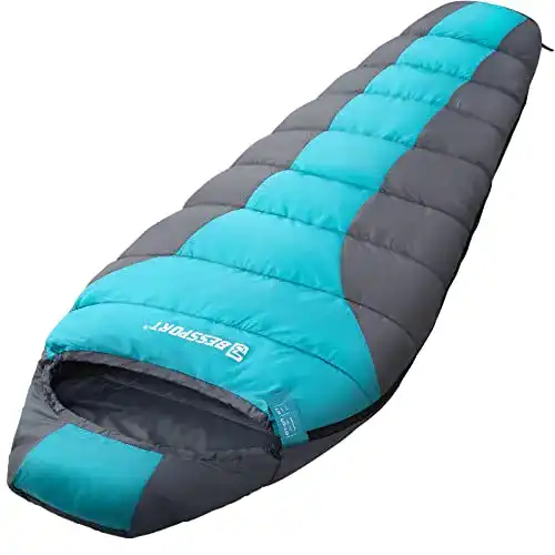 Schlafsack Bessport Outdoor Mumien 3 Saison für Camping und Trekking