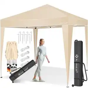 Pavillon Metall Kesser 3x3m mit wasserdichtem Dach und Tragetasche