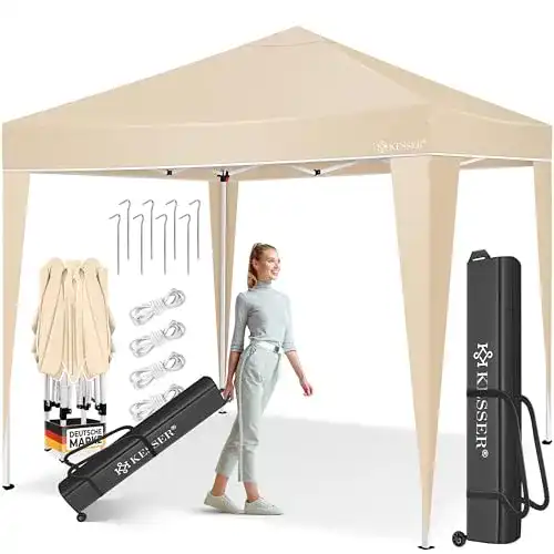Pavillon Metall Kesser 3x3m mit wasserdichtem Dach und Tragetasche