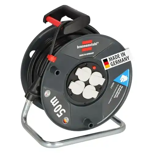 Brennenstuhl Garant V2 Kabeltrommel mit 50m Kabel in Schwarz