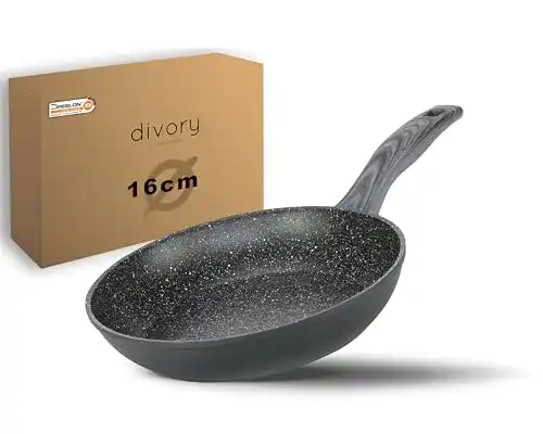 Divory Bratpfanne 16 cm ohne Induktion mit Antihaftbeschichtung
