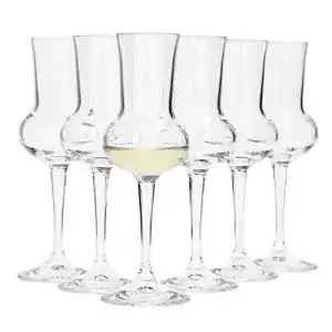 Bormioli Rocco Grappaglas Set mit 6 Gläsern, 75 ml, 16,5 cm hoch