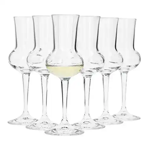 Bormioli Rocco Grappaglas Set mit 6 Gläsern, 75 ml, 16,5 cm hoch