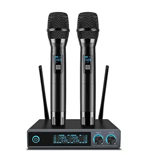 Funkmikrofon VeGue UHF Drahtloses Mikrofon Dual für professionelle Nutzung