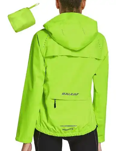 Regenjacke Damen Baleaf Fahrradjacke Wasserdicht und Atmungsaktiv