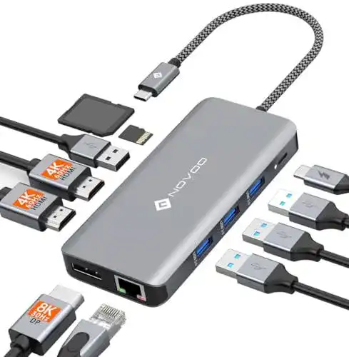 NOVOO USB-C-Hub Docking Station mit Triple Display und 4K Unterstützung