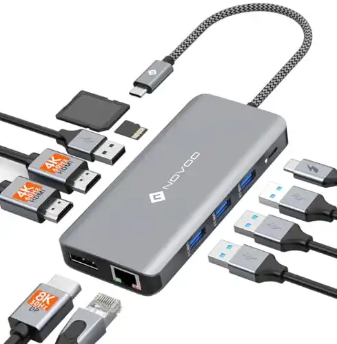 NOVOO USB-C-Hub Docking Station mit Triple Display und 4K Unterstützung