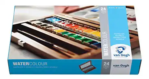 Aquarellfarben von Van Gogh im Set mit 24 Näpfchen für Künstler