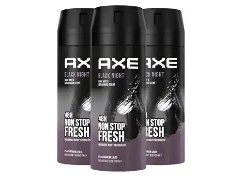 Axe Bodyspray Black Night ohne Aluminium im Vergleich