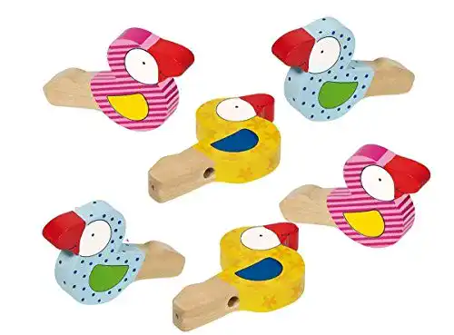 Vogelpfeife Goki 6er Set Vogelflöten für Kindergeburtstag und Mottoparty