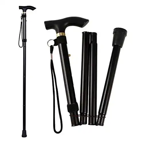 Faltbarer Unisex Gehstock aus Aluminium mit ergonomischem Griff