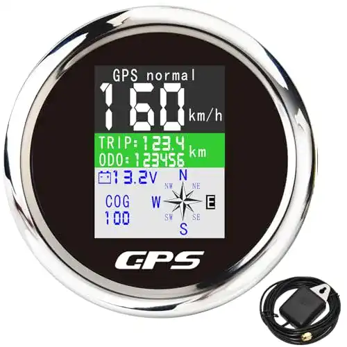 Geschwindigkeitsmessgerät Piousunt 85mm mit GPS und IP67 Wasserschutz