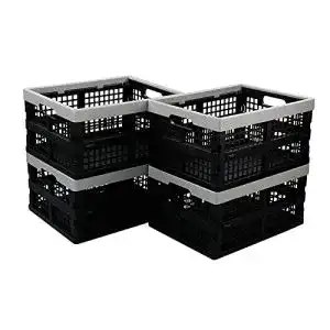 Klappbox Ikando Profi Kunststoffkiste faltbar stabil in Schwarz