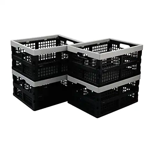 Klappbox Ikando Profi Kunststoffkiste faltbar stabil in Schwarz