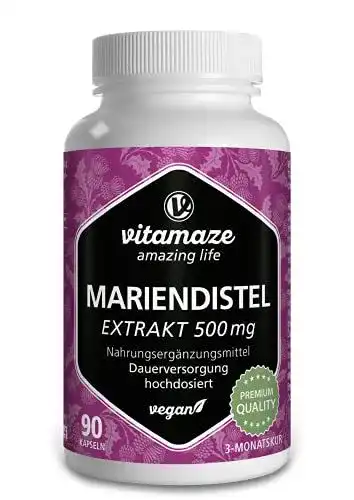 Mariendistel Kapseln von Vitamaze – Hochwertiges Nahrungsergänzungsmittel