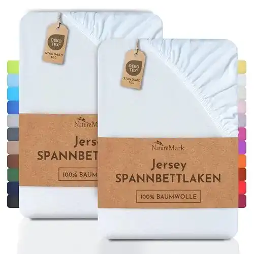 Spannbettlaken NatureMark 2er Pack Jersey aus Baumwolle