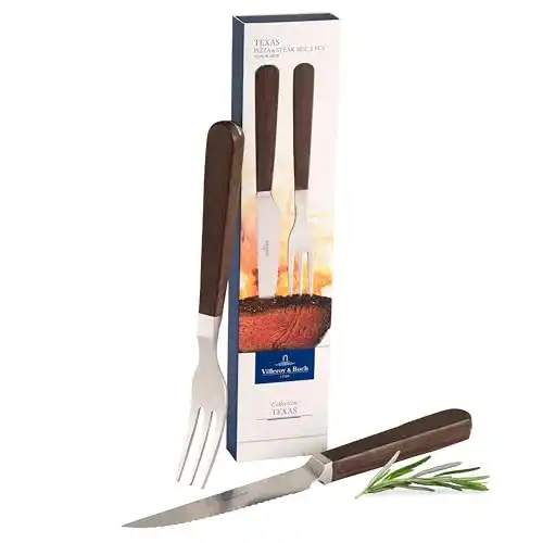 Pizzabesteck Villeroy & Boch Texas 2-teilig aus Edelstahl und Walnussholz