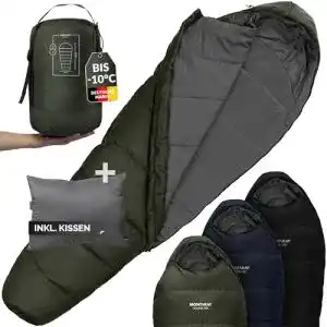 Wasserdichter Mumienschlafsack Montaray bis -10°C für 3-4 Jahreszeiten