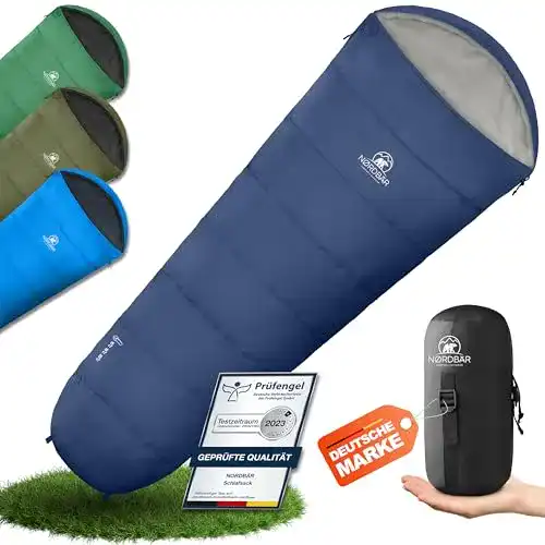 Ultraleichter Schlafsack Nordbär für 3 Jahreszeiten und Sommer