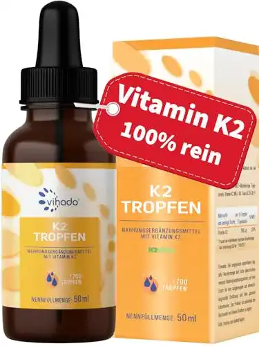 Vihado Vitamin K2 Tropfen hochdosiert MK-7 99,7%