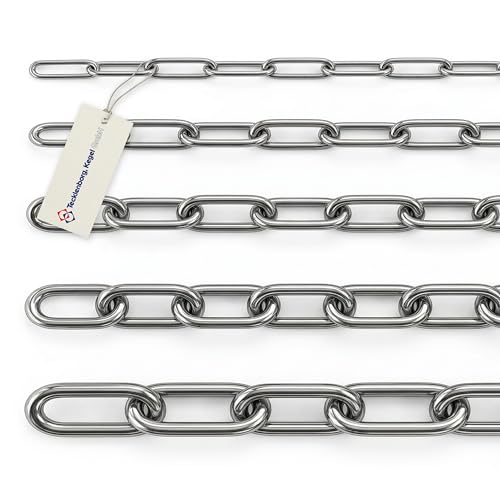 Absperrkette aus Metall Edelstahl V4A, 10 Meter, 6 mm, 312,5 kg