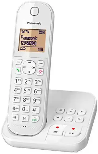 Panasonic KX-TGC 420 GW Telefon mit Anrufbeantworter und Wecker