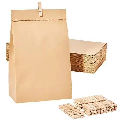 Papiertüten Guheake 50 Stück Braun 15 x 27 x 9 cm Kraftpapier