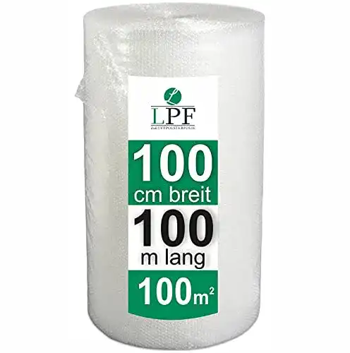 Verpackungsfolie Luftpolsterfolie 100cm x 100m für Versand und Umzug